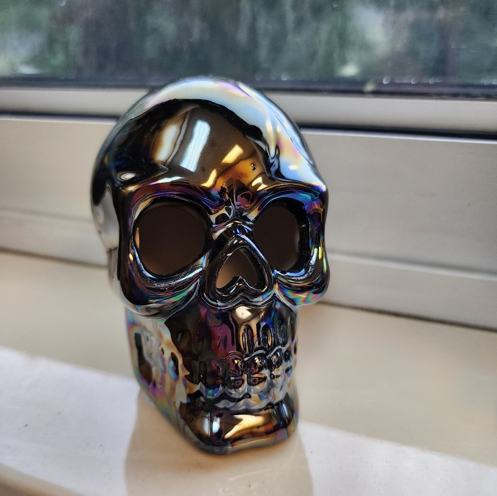 New Small Black Iridescent Skull